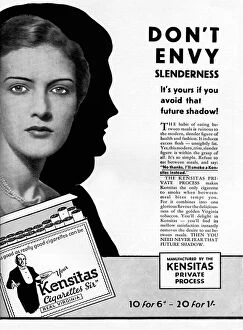 Kensitas cigarettes advertisement - they're slimming