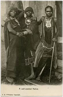 Kenya, East Africa - Man with his two wives