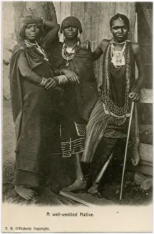 Artificial Prints: Kenya, East Africa - Man with his two wives