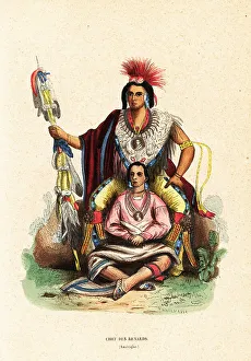 Medallion Prints: Keokuk, Chief of the Sac and Fox (Meskwaki) people and his son