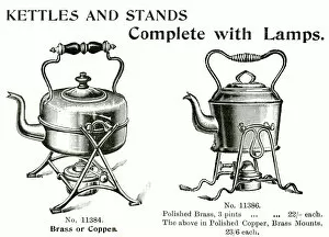 Kettles and stands, complete with heating lamps