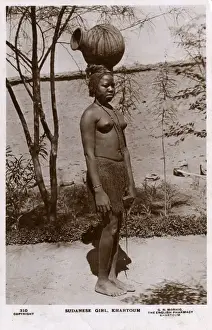 Carry Prints: Khartoum, Sudan, Africa - Sudanese girl carrying a water pot