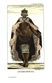 Voyages Prints: Khoikhoi (Hottentot) woman in full dress