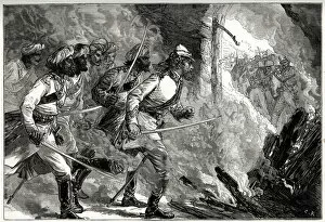 Images Dated 12th August 2021: Kieutenant William Alexander Kerrs successful attack on rebels at Kolhapur