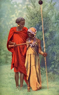 Images Dated 7th August 2018: Kikuyu couple in the forest, Kenya, East Africa