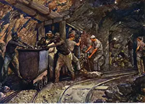 Kimberley Prints: In a Kimberley Diamond Mine by John H F Bacon