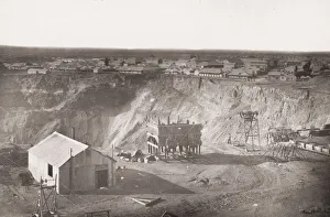 Southafrica Prints: Kimberley Diamond mine and town, South Africa