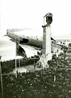 King Albert of Belgium unveiling WW1 Memorial, Zeebrugge