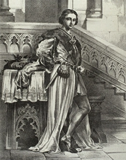 Alphonso Gallery: King Alfonso IV the Kind (1299-1336). Engraving