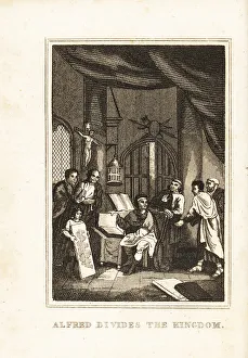 Northumbria Prints: King Alfred the Great dividing the kingdom