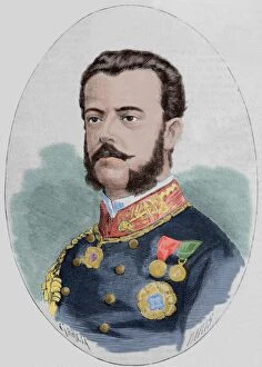 Amadeo Gallery: King Amadeo I of Spain (1845-1890). Colored engraving