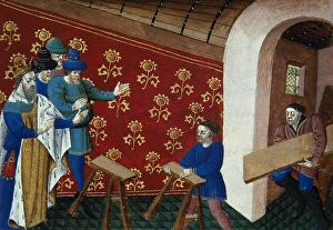 The King Arthur ordering the banquet preparation for Knights The King Arthur ordering the banquet preparation for Knights