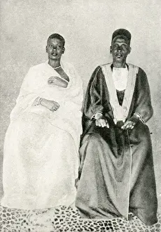 King of Bunyoro and his wife, Western Uganda, East Africa