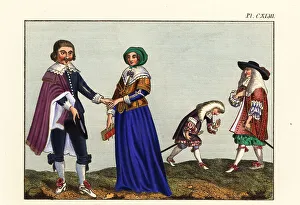 Courtier Prints: King Charles II and courtier, 17th century