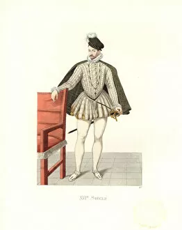 King Charles IX of France in short cape, plumed
