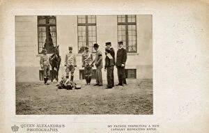 Ninth Collection: King Christian IX inspecting a new cavalry repeating rifle