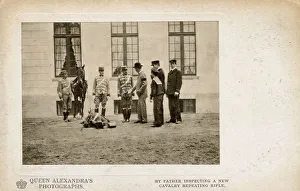 King Christian IX inspecting a new cavalry repeating rifle King Christian IX inspecting a new cavalry repeating rifle