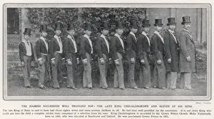Thailand Prints: King Chulalongkorn (Rama V) of Siam with eleven of his sons