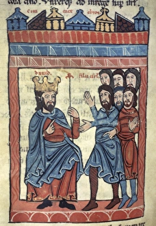 Collegiate Collection: King David of Israel (C. 1040-970 BC). Miniature, 12th centu
