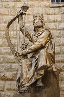 Images Dated 5th January 2014: King David of Israel (C. 1040-970 BC) playing the harp. Stat