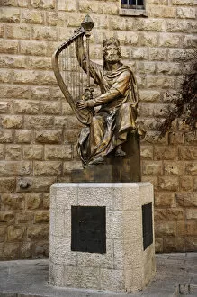 Images Dated 5th January 2014: King David of Israel (C. 1040-970 BC) playing the harp. Stat