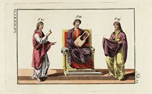 Robert Spallart Prints: King David and priests in Anglo Saxon garb
