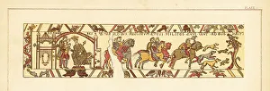 Needlework Prints: King Edward the Confessor and Harold Godwinson