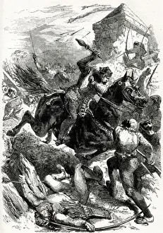 Berwick Prints: King Edward I in action at Berwick, during the First War of Scottish Independence