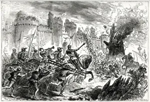 King Edward I in action during the Siege of Berwick, during the First War of Scottish King Edward I in action during the Siege of Berwick, during the First War of Scottish