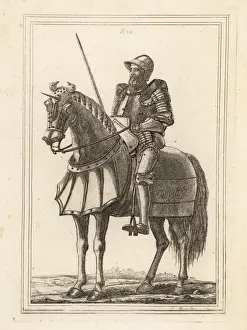 Pieces Prints: King Edward III in suit of armour on horseback