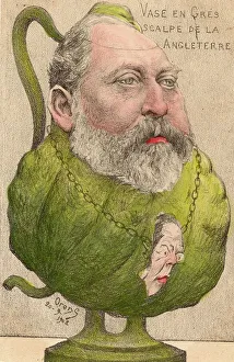 King Edward VII and Chamberlain as a stone vase