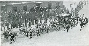 Opens Prints: King Edward VII with Queen Alexandra of Denmark in the Gold State Coach