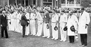 Hammond Collection: The King with the English cricket team