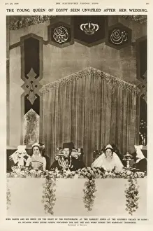 Banquet Prints: King Faruk and Queen Farida of Egypt after their wedding