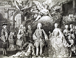 King Ferdinand VI and his wife Barbara of Braganza and his c King Ferdinand VI and his wife Barbara of Braganza and his c
