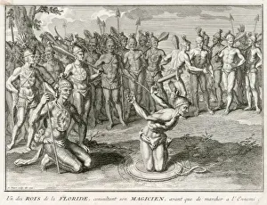 Consulting Prints: King of Florida consulting his Magician before battle