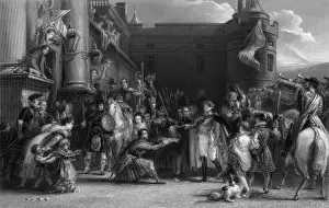 1822 Prints: King George IV at Holyrood Palace, Edinburgh, Scotland