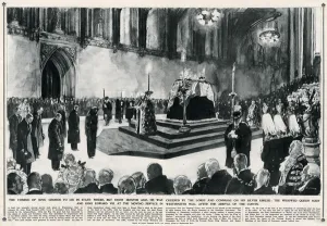 Guardsmen Prints: King George Lying-in-state at Westminster Hall