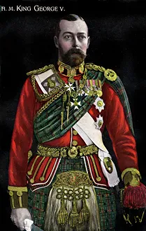Highlander Prints: King George V in Highland ceremonial military attire