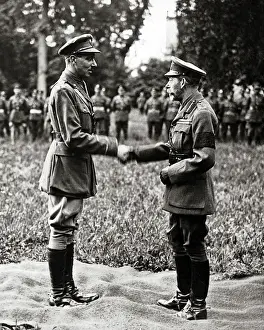 Congratulations Prints: King George V and Lt Knox, Western Front, WW1