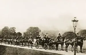 King George V and mounted honour guard - Windsor Great Park