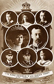 King George V Queen Mary and their children