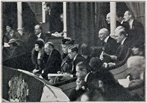 King George V, Queen Mary and Edward, Prince of Wales at The Festival of Remembrance at The Royal Albert Hall on Armistice Day (11th November) evening - an event organised by the British Legion. Date: 1931