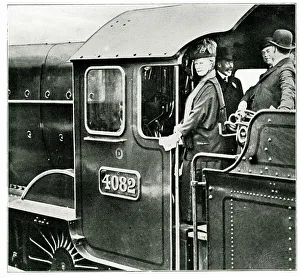 Swindon Prints: King George V and Queen Mary on GWR train, Swindon