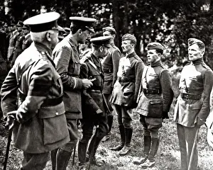 King George V with RAF pilots, Western Front, WW1