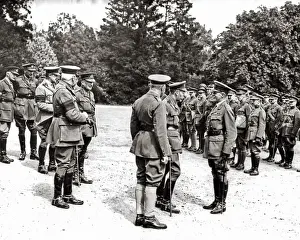 King George V with RAF pilots, Western Front, WW1