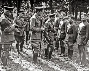 King George V with RAF pilots, Western Front, WW1