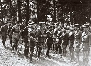 King George V with RAF pilots, Western Front, WW1
