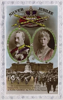 Mall Gallery: King George V - Silver Jubilee celebration postcard