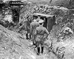 Dugout Prints: King George V touring battlefield, Western Front, WW1